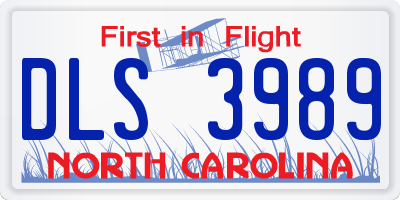 NC license plate DLS3989