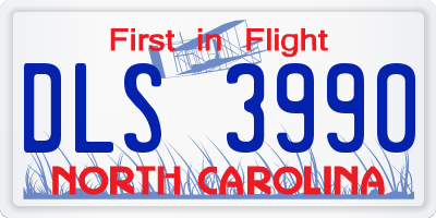 NC license plate DLS3990