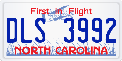 NC license plate DLS3992