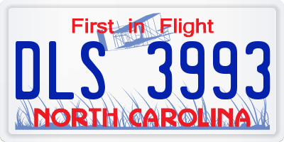 NC license plate DLS3993