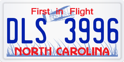 NC license plate DLS3996