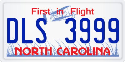 NC license plate DLS3999