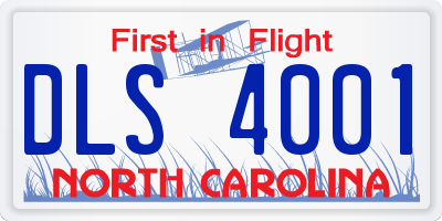 NC license plate DLS4001