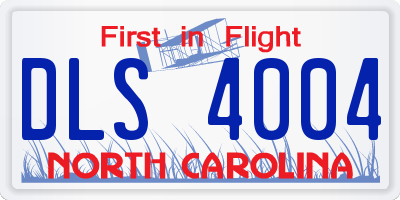 NC license plate DLS4004