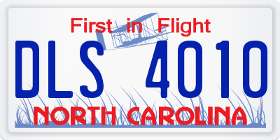 NC license plate DLS4010
