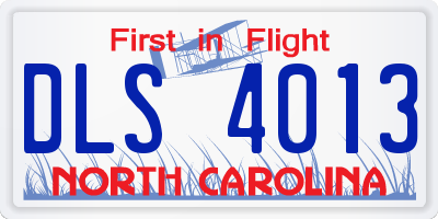 NC license plate DLS4013