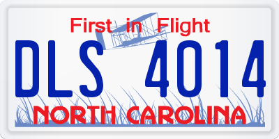 NC license plate DLS4014
