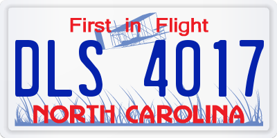 NC license plate DLS4017