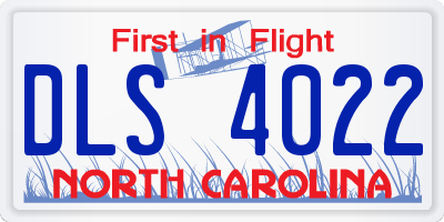 NC license plate DLS4022