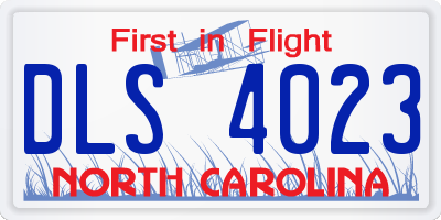 NC license plate DLS4023