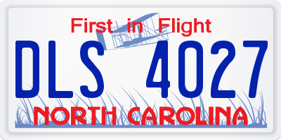NC license plate DLS4027