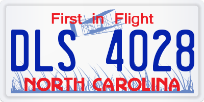 NC license plate DLS4028