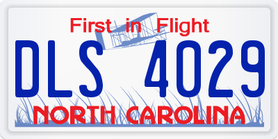 NC license plate DLS4029