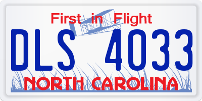 NC license plate DLS4033