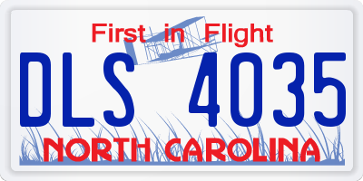 NC license plate DLS4035