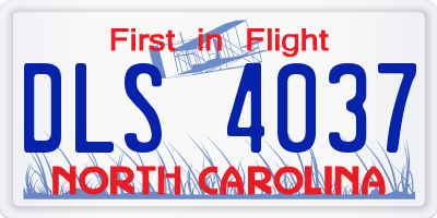 NC license plate DLS4037