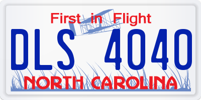 NC license plate DLS4040