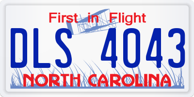 NC license plate DLS4043