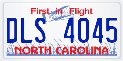 NC license plate DLS4045