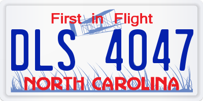 NC license plate DLS4047