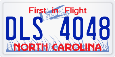 NC license plate DLS4048