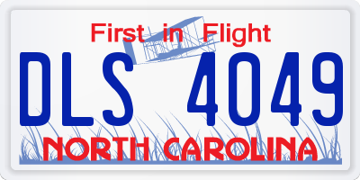 NC license plate DLS4049