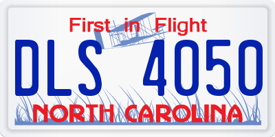 NC license plate DLS4050