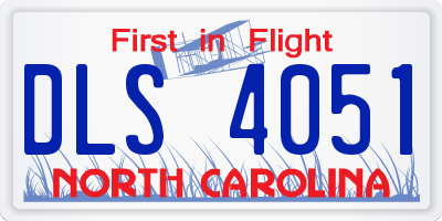 NC license plate DLS4051
