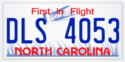 NC license plate DLS4053