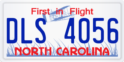 NC license plate DLS4056