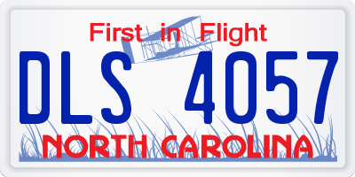 NC license plate DLS4057