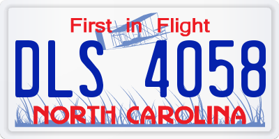 NC license plate DLS4058