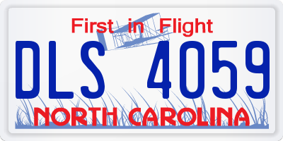 NC license plate DLS4059