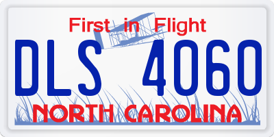 NC license plate DLS4060