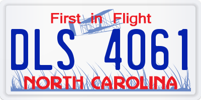 NC license plate DLS4061