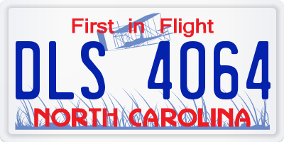 NC license plate DLS4064
