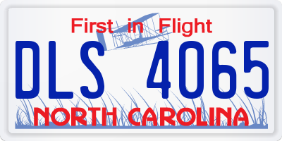 NC license plate DLS4065