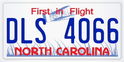 NC license plate DLS4066