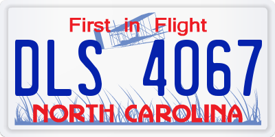 NC license plate DLS4067