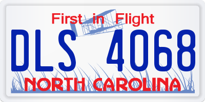 NC license plate DLS4068