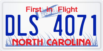 NC license plate DLS4071