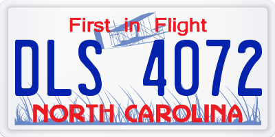 NC license plate DLS4072