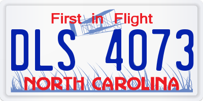 NC license plate DLS4073