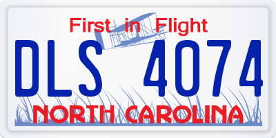 NC license plate DLS4074
