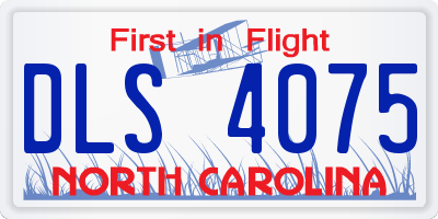 NC license plate DLS4075