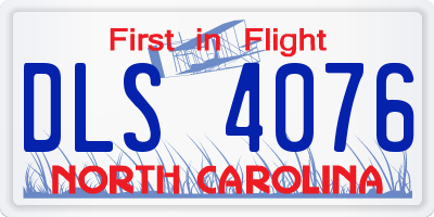 NC license plate DLS4076