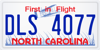 NC license plate DLS4077