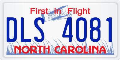 NC license plate DLS4081