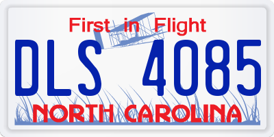 NC license plate DLS4085