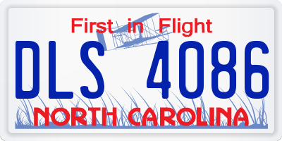 NC license plate DLS4086